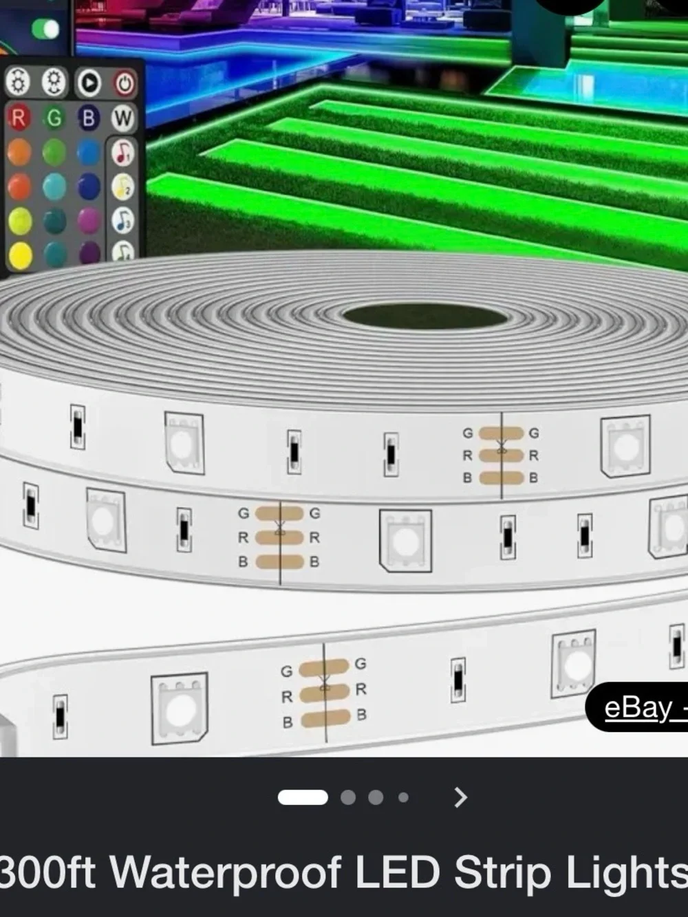 Outdoor 300Ft Waterproof LED Strip Lights - Multicolor